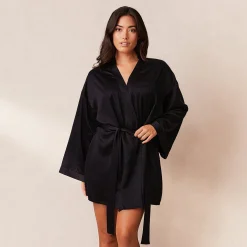 Lounge Underwear Morgonrockar Och Badrockar<Signature Satin Morgonrock - Svart