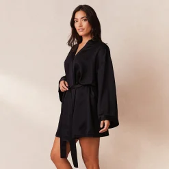 Lounge Underwear Morgonrockar Och Badrockar<Signature Satin Morgonrock - Svart