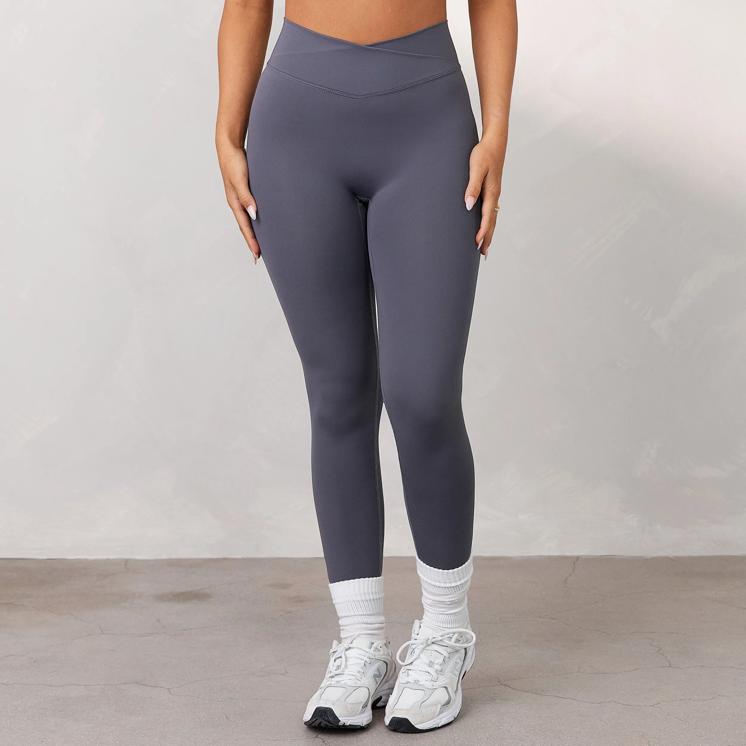 Lounge Underwear Kläder<Silhouette Leggings med Korsning - Rökblått