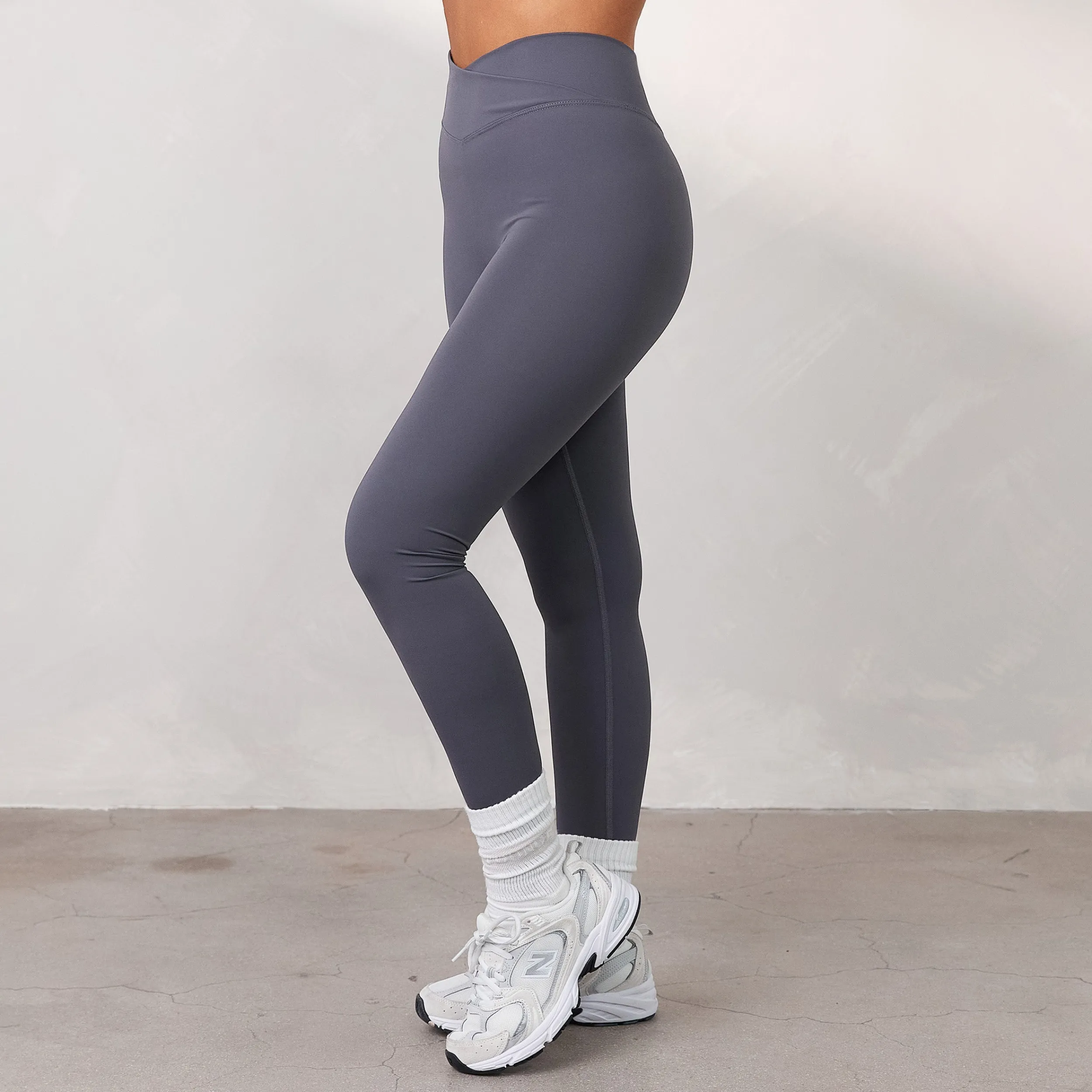 Lounge Underwear Kläder<Silhouette Leggings med Korsning - Rökblått