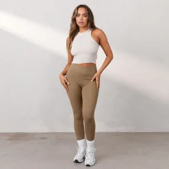 Lounge Underwear Kläder<Silhouette Leggings med Korsning - Toffee