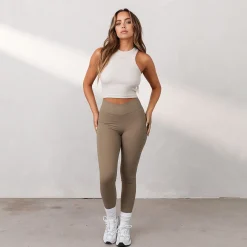 Lounge Underwear Kläder<Silhouette Leggings med Korsning - Mörkbrun