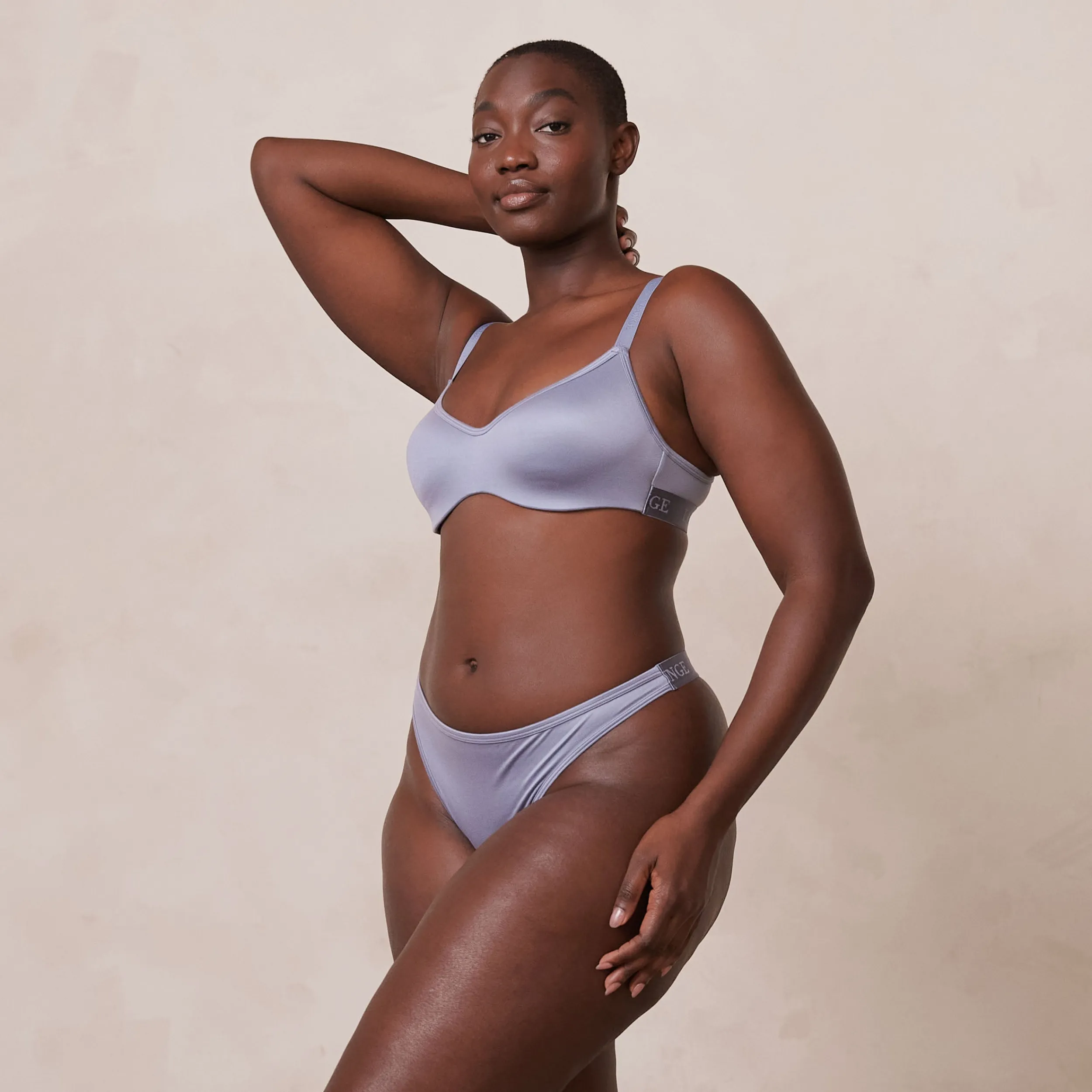 Lounge Underwear Vadderad | Push Up<Sleek Mindful BH - Blågrå