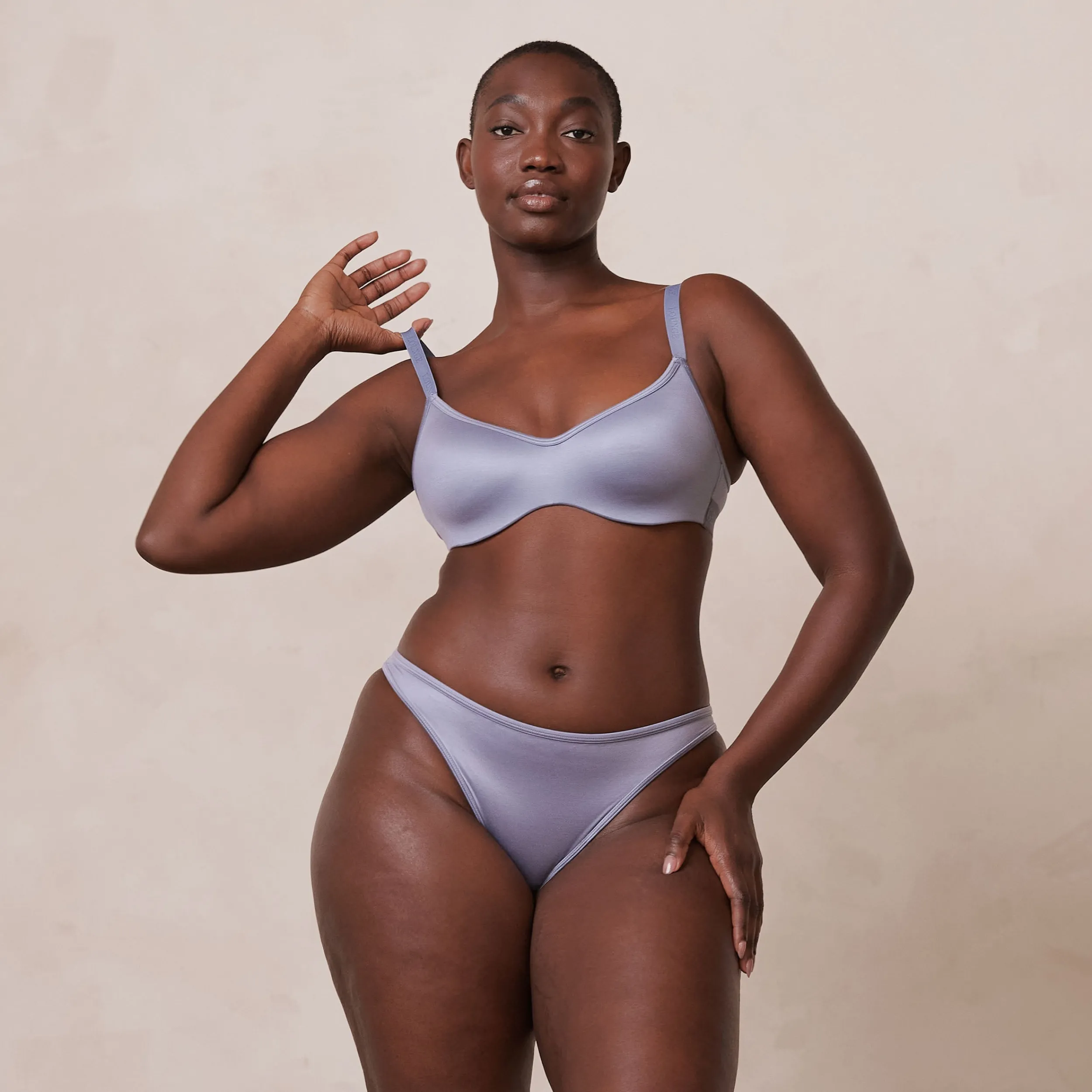 Lounge Underwear Vadderad | Push Up<Sleek Mindful BH - Blågrå
