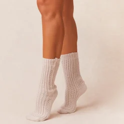 Lounge Underwear Strumpor Och Accessoarer | Accessoarer<Snooze Stickade Strumpor - Krämfärg
