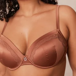 Lounge Underwear Vadderad | T-Shirt<Soft Satin T-shirt BH - Mocha