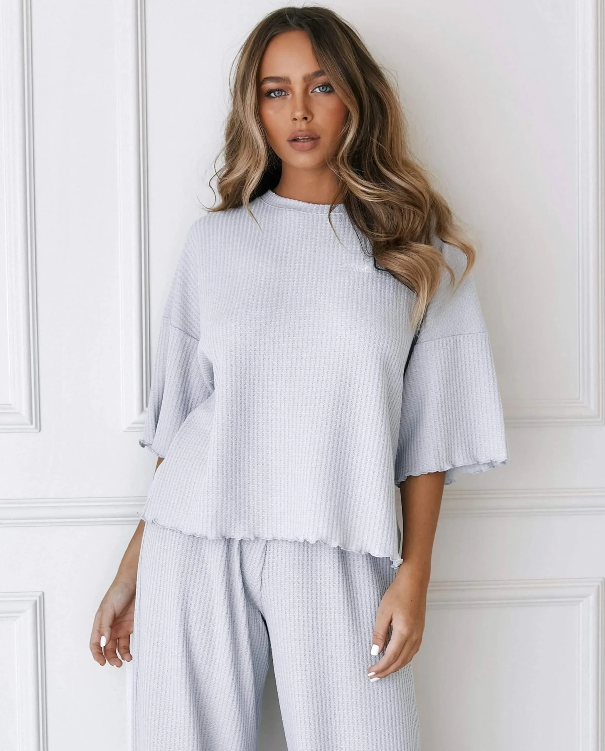 Lounge Underwear Pyjamasset | Pyjamastoppar<Soft Waffle Pyjamatopp - Frostfärg