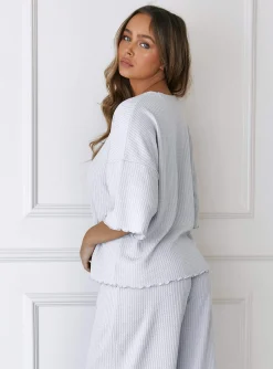 Lounge Underwear Pyjamasset | Pyjamastoppar<Soft Waffle Pyjamatopp - Frostfärg