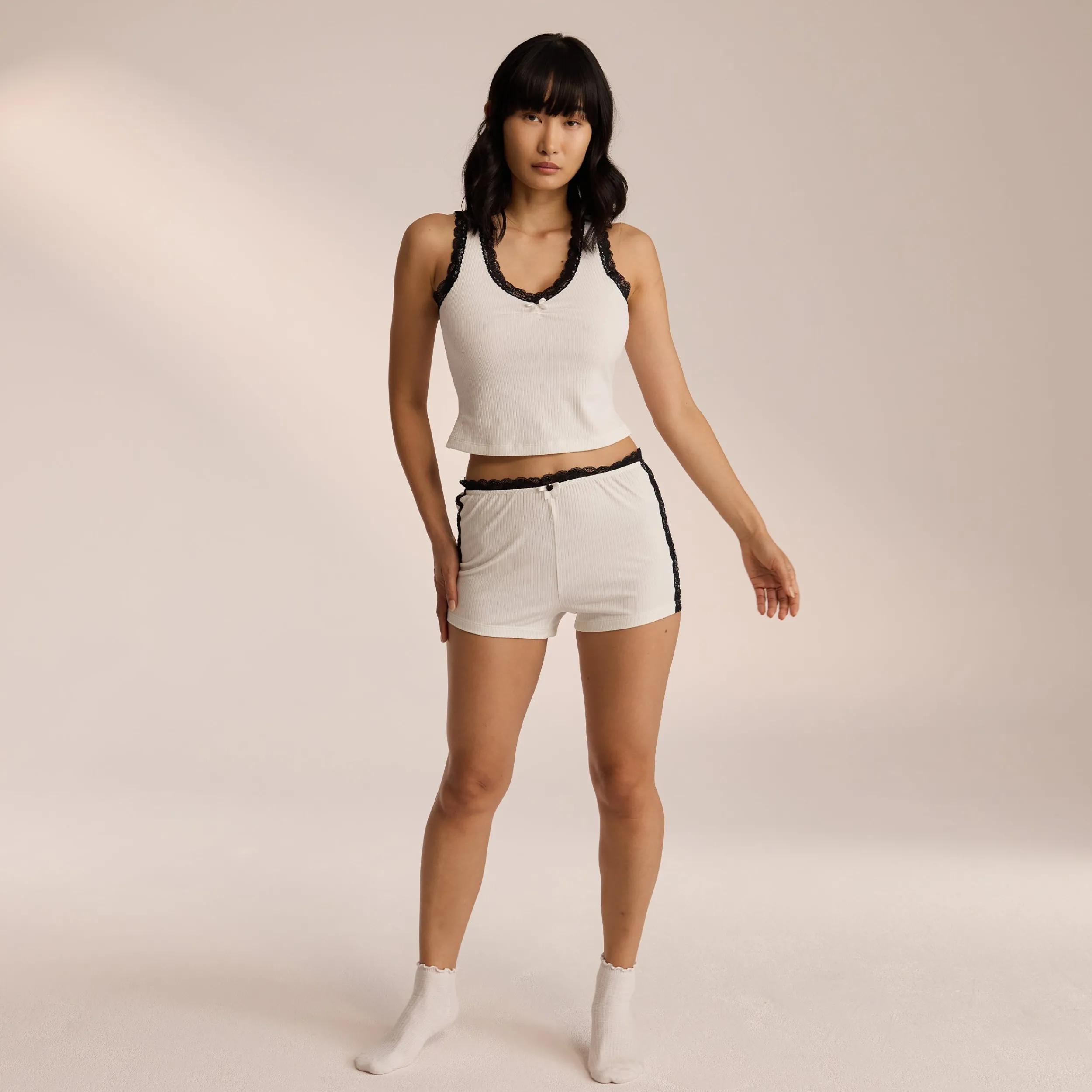 Lounge Underwear Pyjamasbyxor | Pyjamasset<Spets Pyjamashorts - Vit