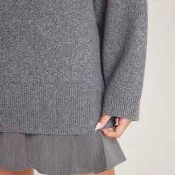 Lounge Underwear Huvtröjor Och Tröjor | Tröjor & Koftor<Stickad Lounge Tröja med rund hals - Grå