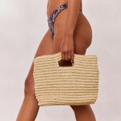 Lounge Underwear Accessoarer<Strandväska med strå - Beige Natural