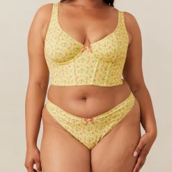 Lounge Underwear Longline<Sweet Longline BH - Blommig Gul BlommigGul