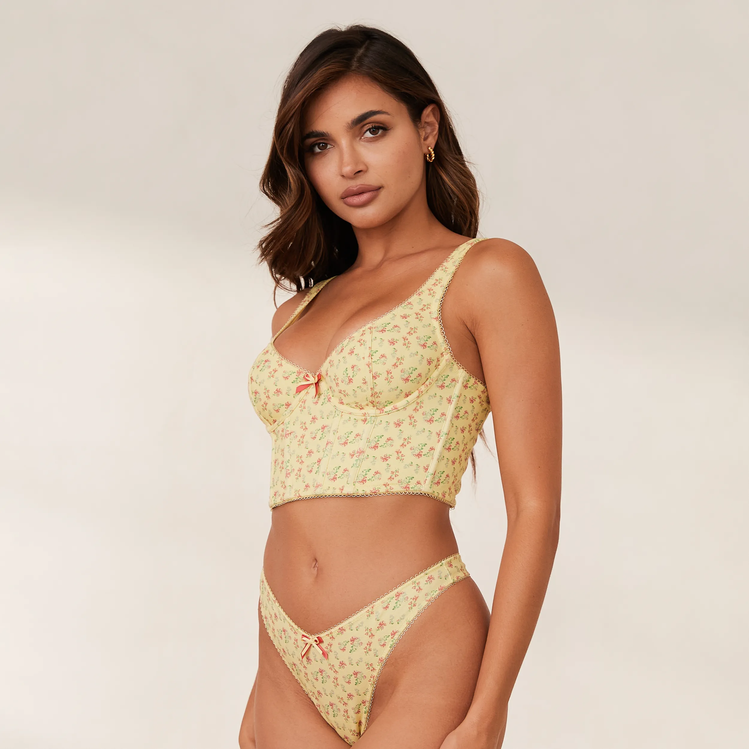Lounge Underwear Longline<Sweet Longline BH - Blommig Gul BlommigGul
