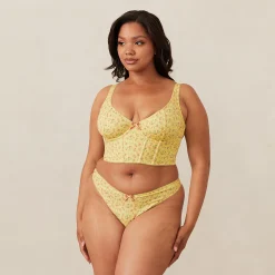 Lounge Underwear Longline<Sweet Longline BH - Blommig Gul BlommigGul