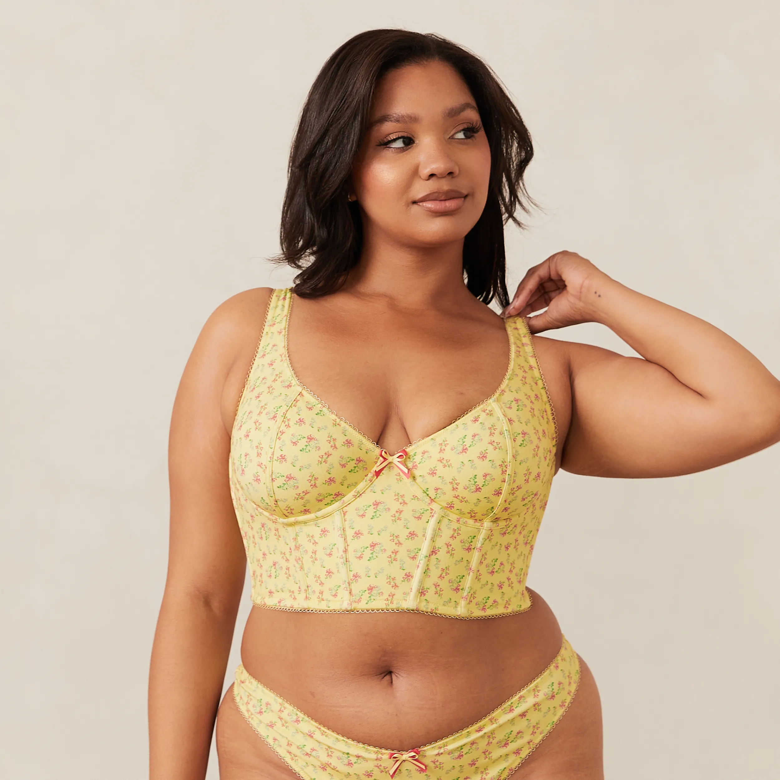 Lounge Underwear Longline<Sweet Longline BH - Blommig Gul BlommigGul