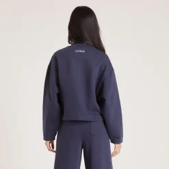 Lounge Underwear Huvtröjor Och Tröjor<Tröja med Kvart Dragkedja - Bläckblå