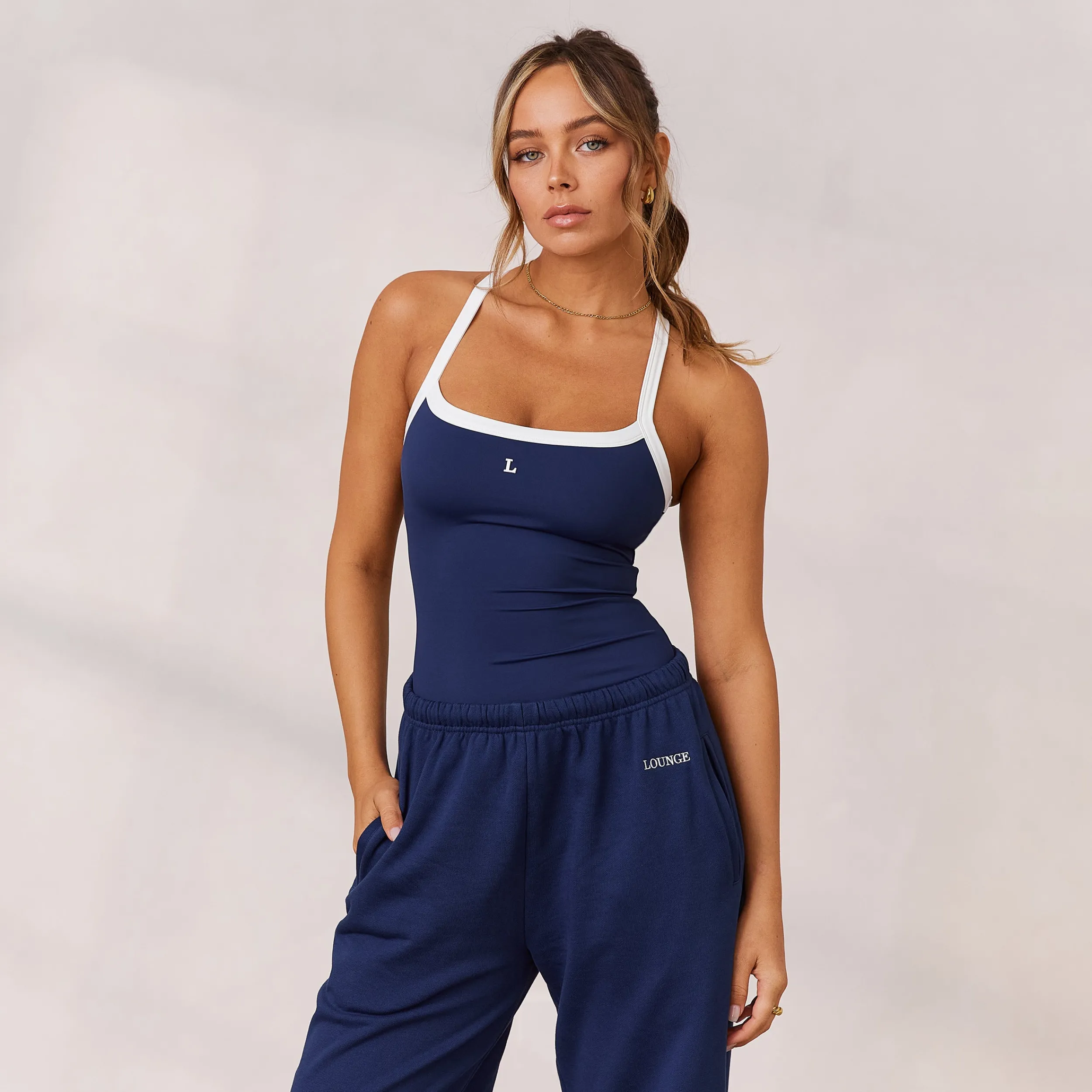 Lounge Underwear Kläder<Varsity Brottarrygg Cami Top - Marinblå