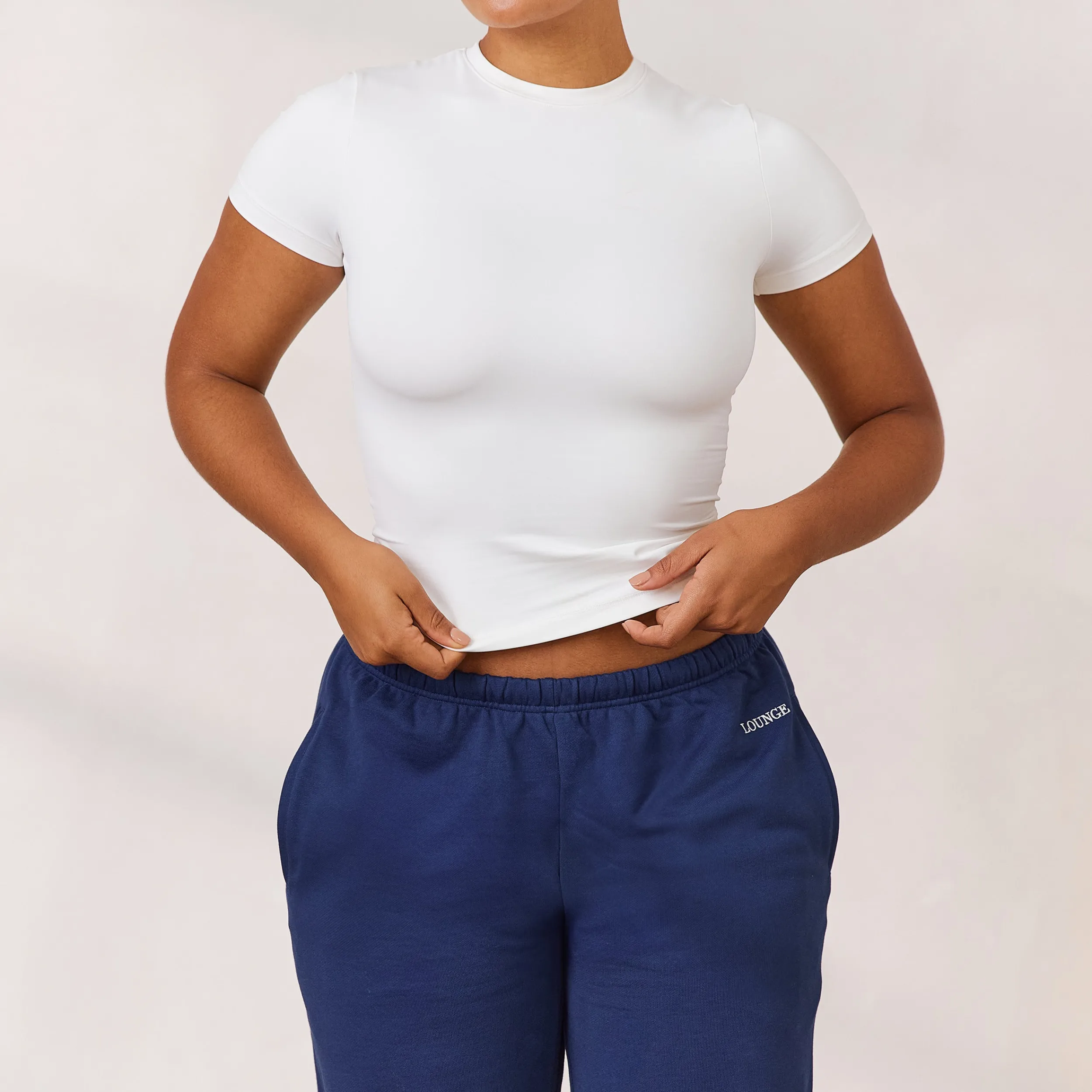 Lounge Underwear Kläder<Varsity Figursydd T-Shirt - Vit
