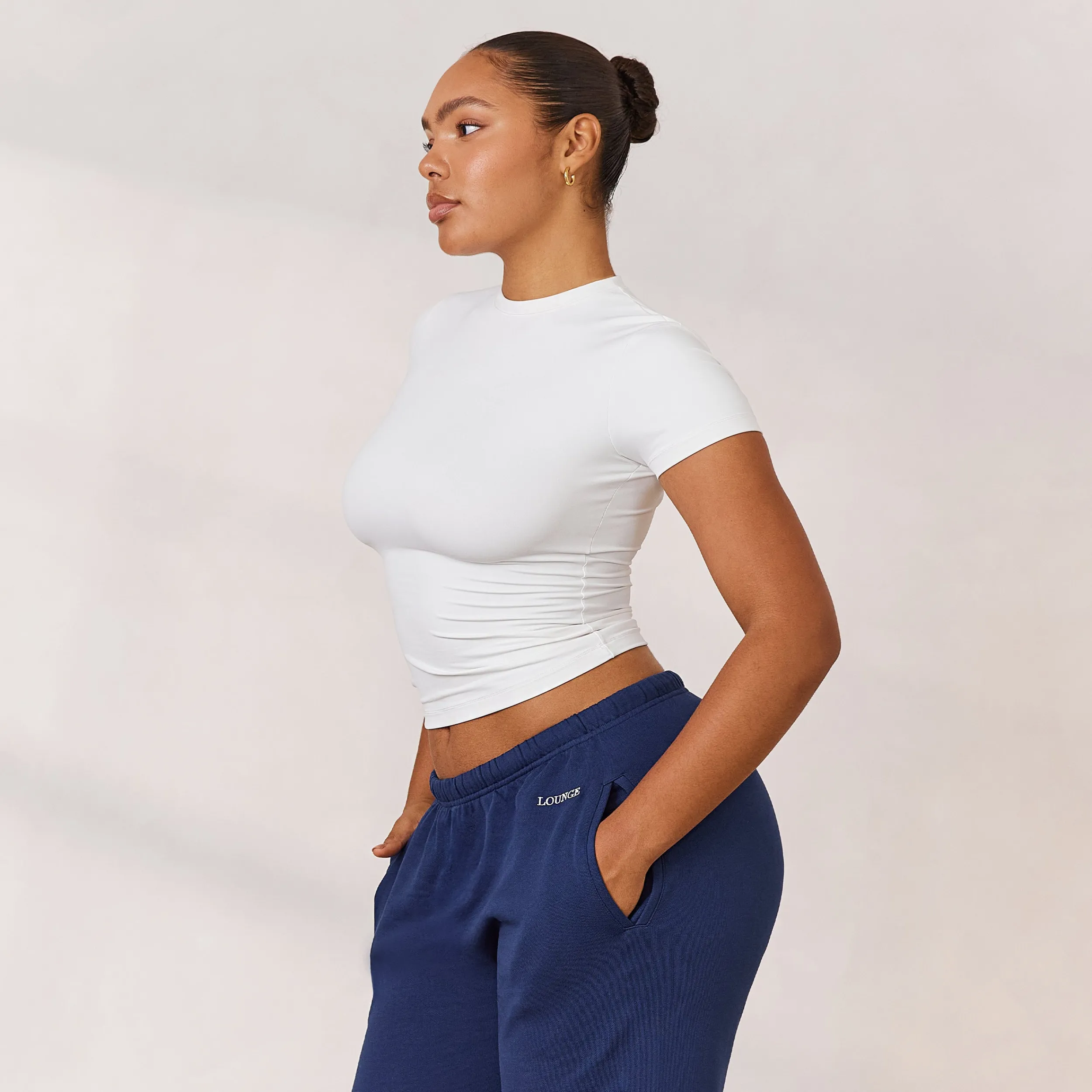 Lounge Underwear Kläder<Varsity Figursydd T-Shirt - Vit