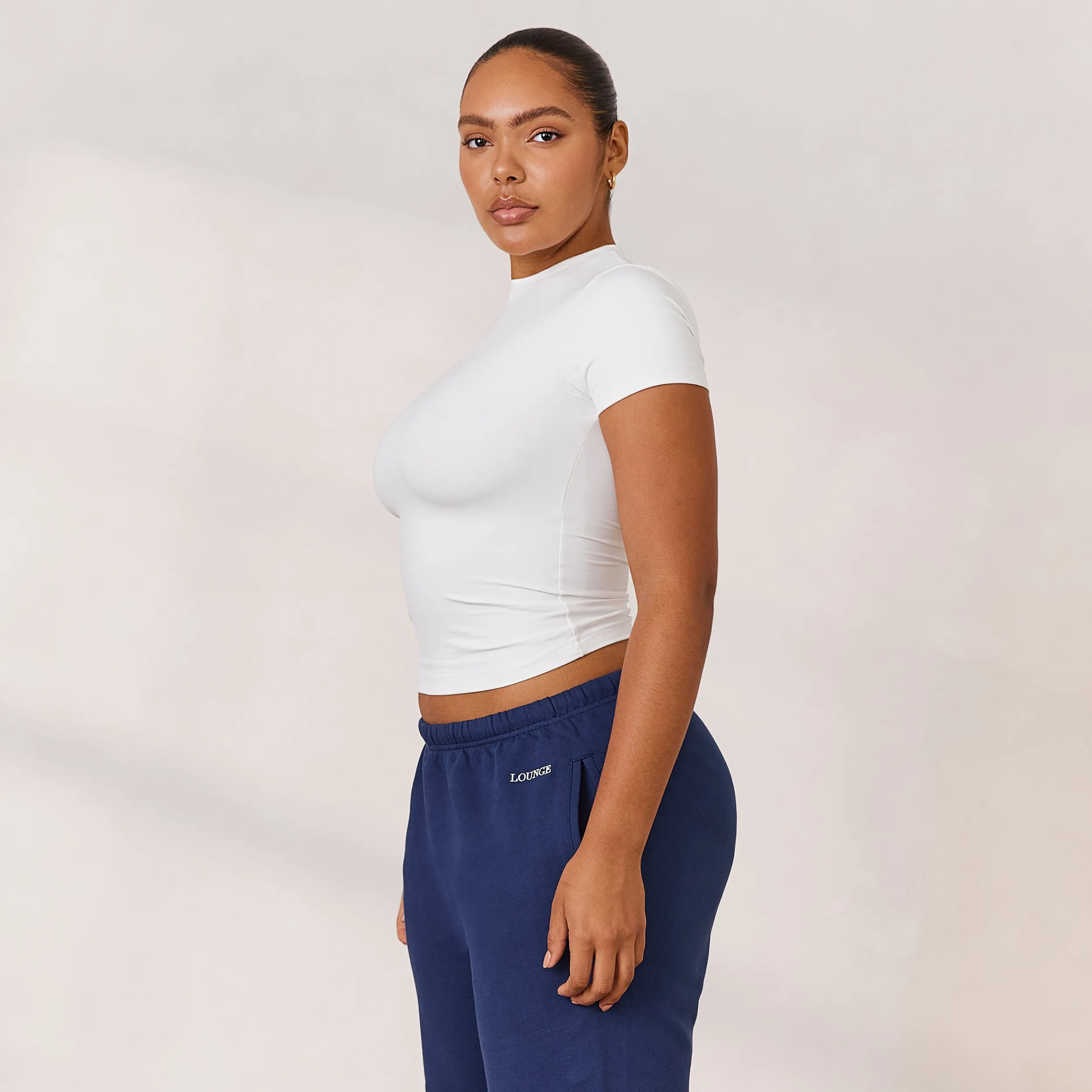 Lounge Underwear Kläder<Varsity Figursydd T-Shirt - Vit