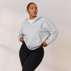 Lounge Underwear Kläder<Varsity Huvtröja med Dragkedja - Frostfärgad