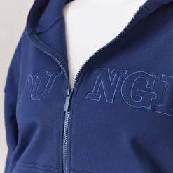 Lounge Underwear Kläder<Varsity Huvtröja med Dragkedja - Marinblå