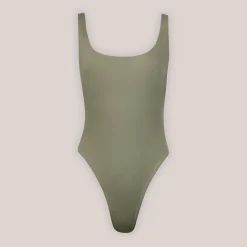 Lounge Underwear Baddräkter<Vändbar Baddräkt med Höga Ben - Grön/Blommig Grön/Blommig