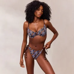 Lounge Underwear Bikinis<Vändbar Bygel-Bikinitopp - Brun/Blommig Brun/Blommig
