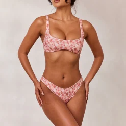 Lounge Underwear Bikinis<Vändbar Plunge Bikinitopp - Rosa/Blommig Rosa/Blommig
