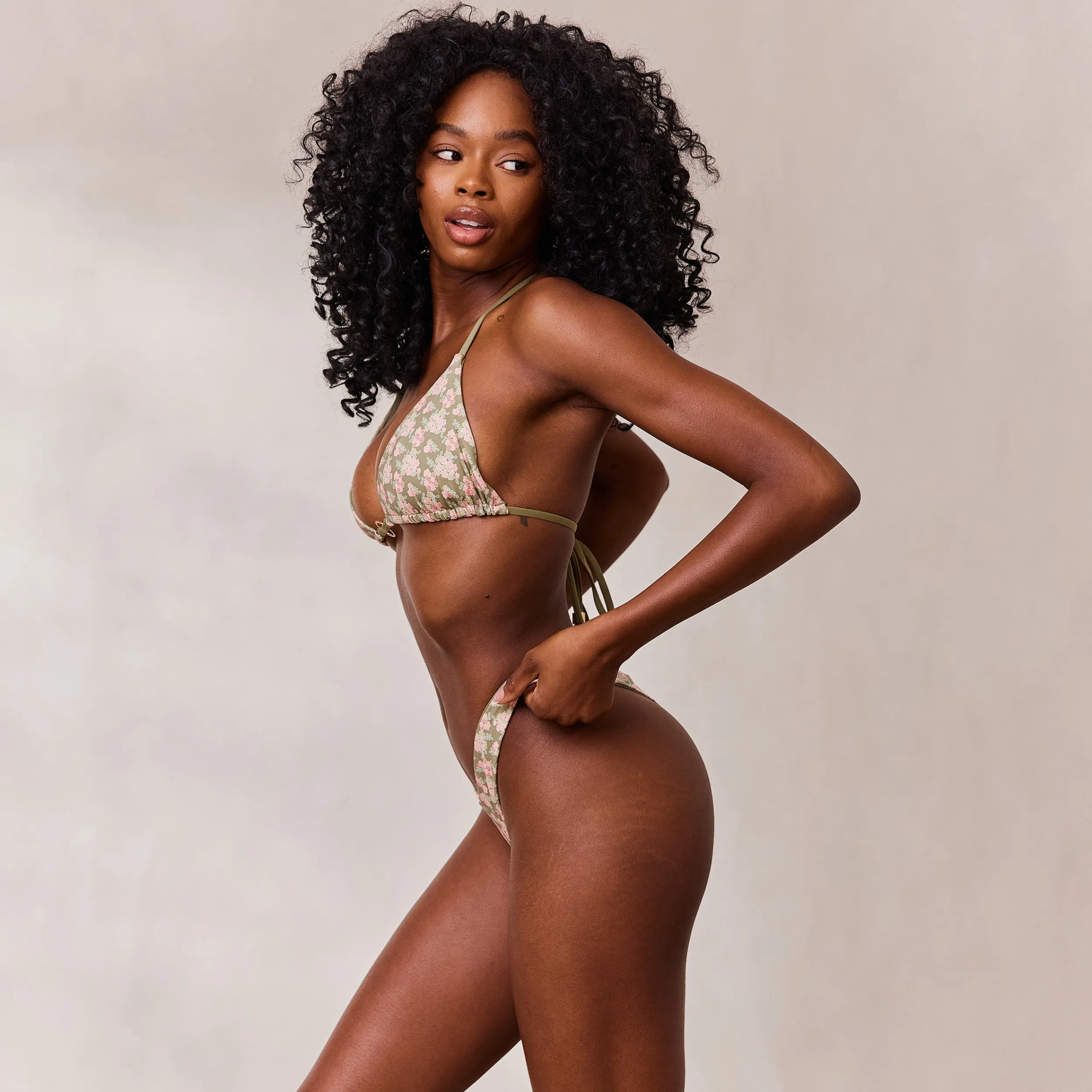 Lounge Underwear Bikinis<Vändbar Triangle Bikinitopp - Grön/Blommig Grön/Blommig